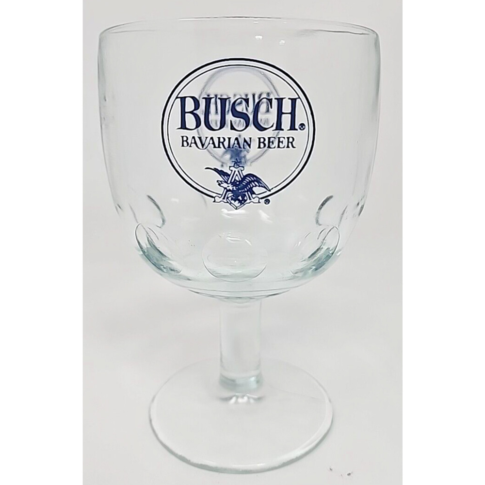 Vtg Anheuser Busch Glass Beer Goblet Thumbprint Streamed Dimples Carnival U272-1